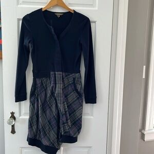 Sandwich navy and purple plaid Dress